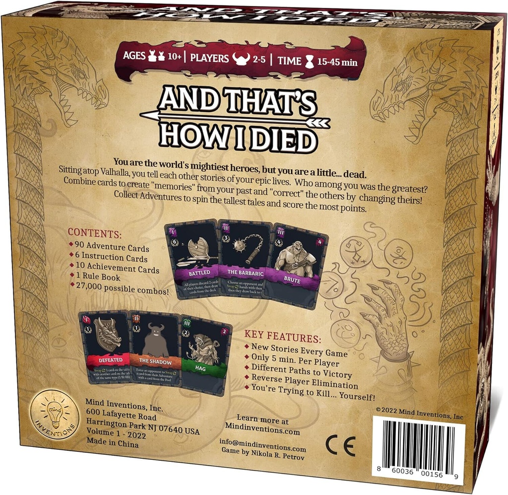 MINDATHID001 2-5 Players & Thats How I Died Card Board Game - Ages 10 Plus