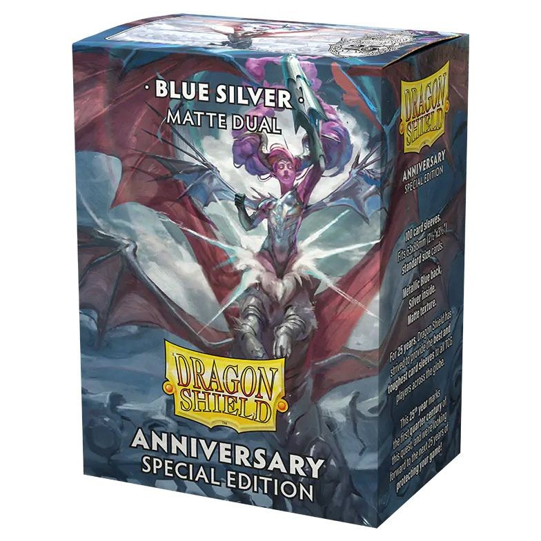 Dragon Shield Dual Matte 25th Anniversary Blue/Silver - 100 Count